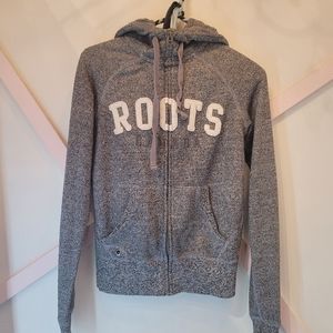 Grey zip up roots hoodie